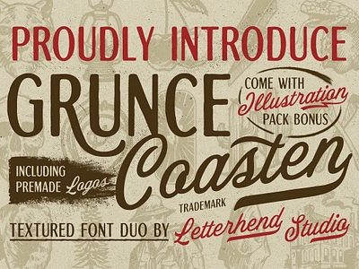 Grunce Coasten Font Duo freebies vintage typography