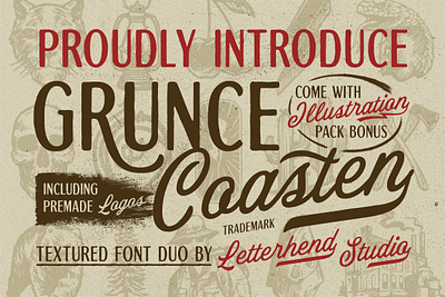 Grunce Coasten Font Duo freebies vintage typography