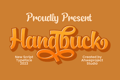 Handbuck - Font Script greeting card