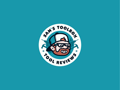 Sam's Toolbox Logo Design branding cap character graphic design illustration logo mascot logo smile tool reviewer toolbox tools visual identity