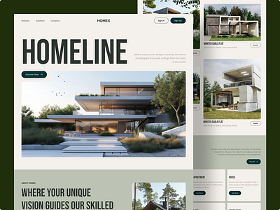 HOMEX - Real Estate Landing Page apartment architecture building clean company home house landing landing page landing page design minimalist property real estate simple ui design web web design website