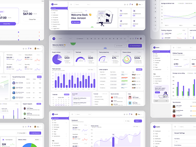 Multipurpose Admin Dashboard UI Kit admin analysis colorful crm dashboard design inspiration illustration lms minimal minimalist typogaphy ui uidesign uikit