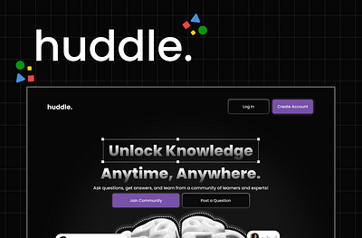 Huddle Landing page branding dashboard design fiigma frontend graphic design landing page ui ux website