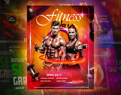 Gym/Fitness Social Media Post Banner Design exercise fitness graphic graphic design gym gym banner gym social media gym social media post design personal treiner social media design social media post design treino academia