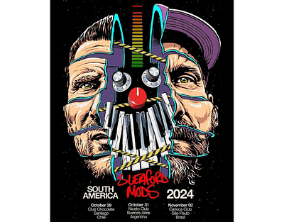 Sleaford Mods on Tour X Butcher Billy comic music portraits posters promotion vivid