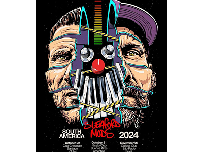 Sleaford Mods on Tour X Butcher Billy comic music portraits posters promotion vivid