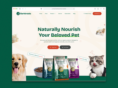 Barktreats - Pet food and care cat food design dog food framer noocode pet care pet foods pets pets care responsive design ui web design webflow