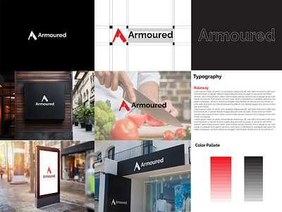 Armoured brand identity design| visual identity| letter mark a letter logo brand design brand identity branding business logo chef knife creative design letter mark logo logo creator logo design logo designer logo idea logo maker logofolio minimalist modern unique visual identity