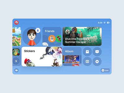 Nintendo Switch UI Redesign app concept console design game nintendo nintendoswitch platform screen switch ui