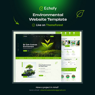 Environment Ecology Top WordPress Theme best design branding business company design echology environment graphic design green green website illustration new design super website template theme top design top website tree ui wordpress