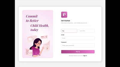 Posyandu - Sign up & Sign in animation app dailyui design desktop doctor health il illustration landing page login sign in sign up ui uiux user interface ux vector webdesign website