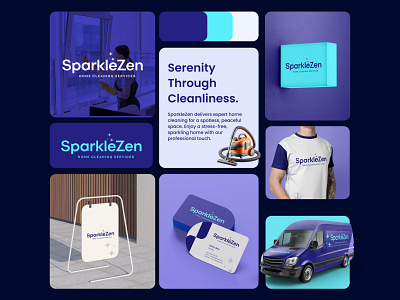 SparkleZen Cleaning Service Logo Branding australia branding clean cleaning cleaning logo cleaning service logo branding cleaning services graphic design logo logo branding