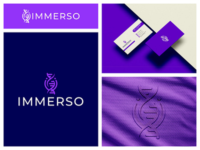 Immerso DNA Logo brand logo branding business logo clinic logo company logo creative logo design dna dna logo health logo i i logo lettermark logo logo logo design medical logo professional logo typography logo