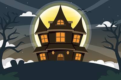 Castle House art background branding building castle ghost halloween horror illustration moon motion graphics night pumpkin scary spooky website witch zombie