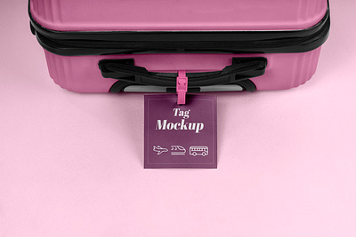 Suitcase Travel Tag Mockup branding design graphic design label logo mockup suitcase tag travel