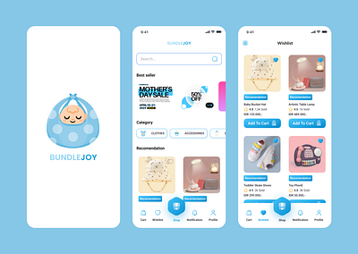 BUNDLEJOY E-Commerce Apps apps baby e commerce graphic design mobile mobile design shop ui