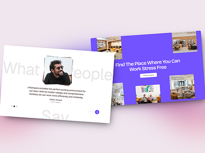 Coworking space Part4 branding coworking cta dailyuichallenge landing page minimal testimonial uidesign webdesign