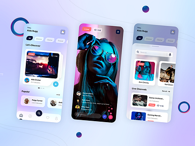 Live Streaming Mobile App Design animation app app design branding creative gamers graphic design illustration live app live streaming livestram minimalist mobile app motion graphics stream app streaming ui ux video