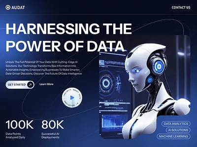 Exploration - AI Hero Section ai ailandingpage datanalyst design exploration herosection landing page ui uidesign uiux website