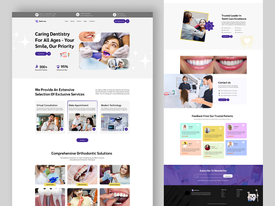 Dental Care Website Landing Page branding community dantal design discover doctor landing page teeth care trending ui uiux ux website world