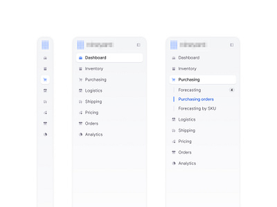 side navigation bar aesthetic blue clean figma icons minimal navigation nesting sidebar sidenav ui