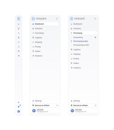 side navigation bar aesthetic blue clean figma icons minimal navigation nesting sidebar sidenav ui