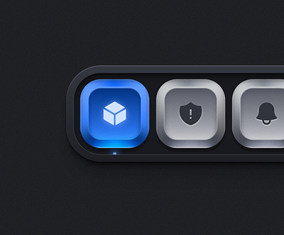 Keyboard 3D button built in Framer blue button dark icon illustration keyboard lights menu navigation press tab