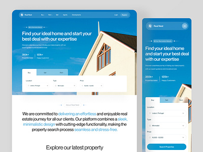 Real Estate Website Landing Page Design app app designer designer landing page design property real estate real estate landing page real estate website realestate web web design web designer website
