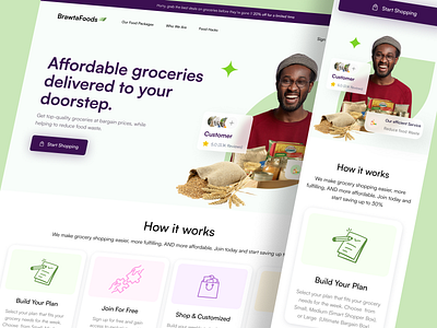 Brawta Foods app ui ux design food delivery app food delivery app design food delivery website food delivery website design grocery app grocery app ui grocery delivery website design grocery website design landing page design ui ui design uiux ux web design web ui website design