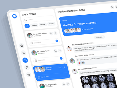 Work Chats Platform Concept chat concept dashboard medicine messanger minimal ui responsive design ui uiux ux web design webdesign white