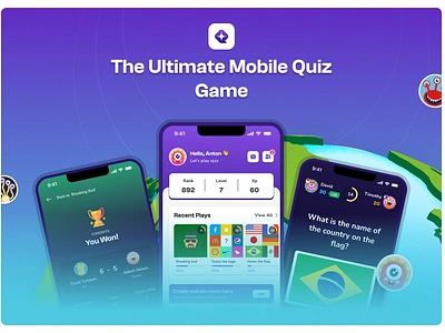 QuizWiz - Mobile Quiz Game ailee ailee studio app design game game design game quiz game ui logo quiz quiz app quizwiz trivia ui ux ui