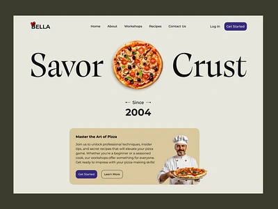 Bella Recipes & Workshop Website foodtech recipe website ui ux design web design website ui ux workshop website