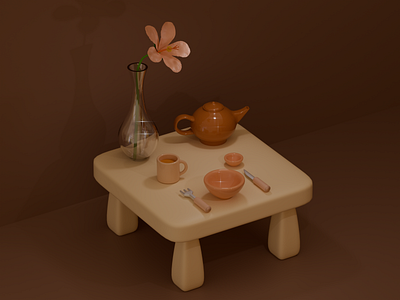 Breakfast Table 3d art blender colour cycle design digital art illustration kitchen render