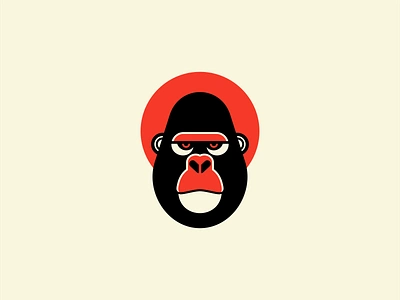 Gorilla Head Logo animal ape branding character design emblem entertainment face fitness gorilla icon identity illustration logo mark mascot power sports symbol vector