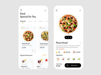 Food Delivery App Design app app design app ui designer food app food delivery app food order food ordering app mobile pizza restaurant app