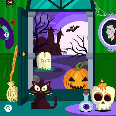 Halloween Assets- Lottie Animation 🧟 animation bat branding cat character design design design asset free asset graphic design graveyard halloween haunted house iconscout illustration lottie animation motion graphics pumpkin spooky vampire vector