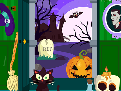 Halloween Assets- Lottie Animation 🧟 animation bat branding cat character design design design asset free asset graphic design graveyard halloween haunted house iconscout illustration lottie animation motion graphics pumpkin spooky vampire vector