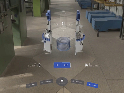 AR training app for immersion in invisible processes app apple vision pro ar augmented reality chemical education immersion interaction interface meta quest 3 mixed reality reactor simulator spatial design tech app training ui ux virtual reality vr