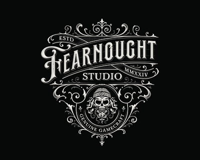 Fearnought Studio brand identity branding graphic design illustration logo ornaments retro logo skeleton skull sophisticated typeface typographic typography victorian logo victorian typography vintage vintage logo vintage modern