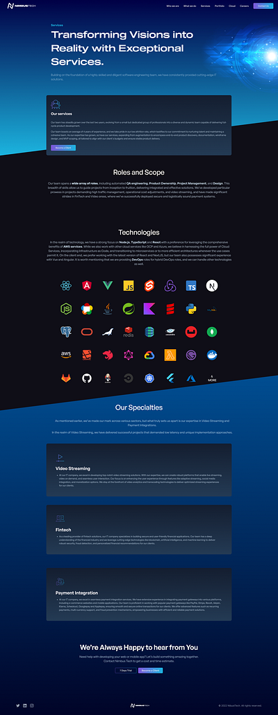 Nimbus-Tech Services Page design ui uiux web design webdesign