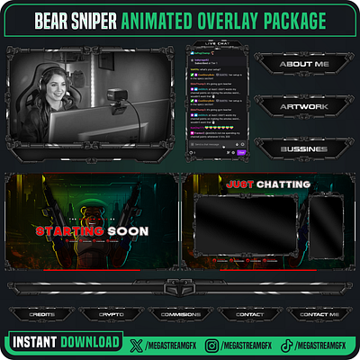 Bear Sniper Overlay Package | Esport Overlay