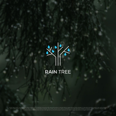 Rain tree logo app branding creative logo design graphic design icon illustration logo minimalist logo rain logo tree logo vector