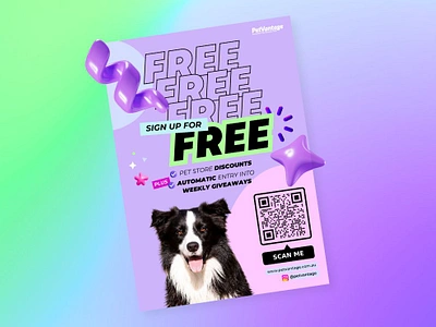 Pet Rewards App Poster pet app pet discounts app pet rewards app poster