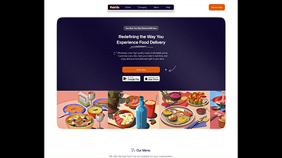 Website for a Food Ordering App graphics design illustration ui ux web design