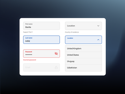 Text Field - Ui Design active clean ui design disabledstate error focusstate form form ui input input field input ui product product design text text field ui ui design user interface ux web form ui