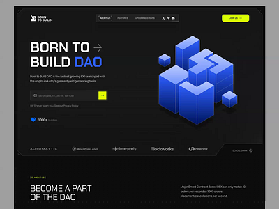 Born To Build - Web Design for Crypto animation blockchain crypto design interface nft p2p product service startup trading ui uiux ux web website