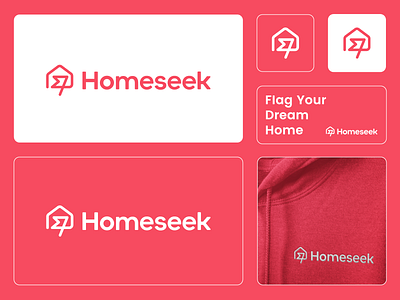 Homeseek branding dream home flag logo home home buying home listing home logo homeseek house logo logo logo design minimalistic logo modern monoline mortgage real estate realtor simple logo startup logo