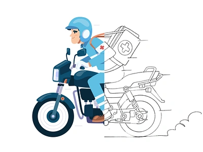 Illustration design for a healthtech firm delivery delivery boy delivery man ecommerce healthcare illustration illustration design illustrationdesign landing page illustration landing page ui quick commerce saas design ui ui design ux ux design website website ui