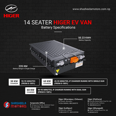 Design for Shasheela Motors/Higer electric vehicle ev ev van higer higer motors