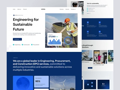 Versa - Manufacture Landing Page animation b2b clean construction dipa inhouse engineering factory industry landing page machine manufacture modern production saas saas website startup webdesign website